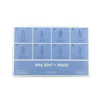 TOUCH Nail Tips Upper forms modeling 288pcs, Mix 8in1 + mold