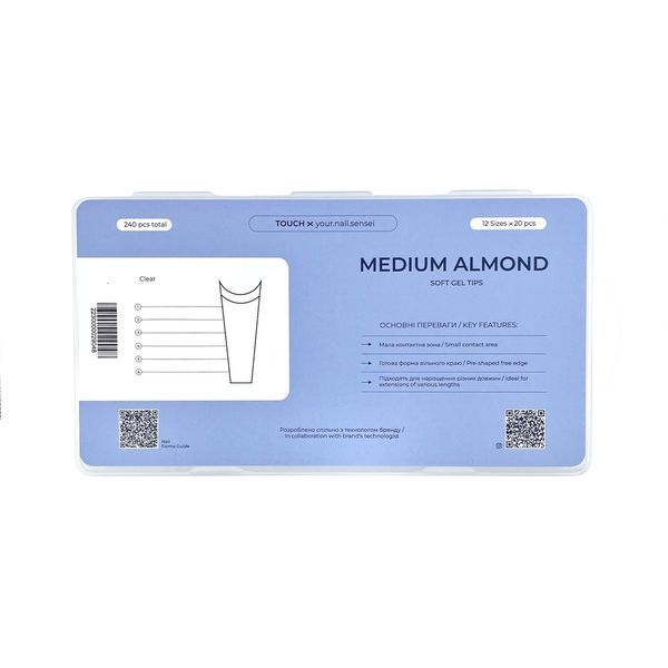 TOUCH Soft Gel Tips 240pcs, Medium Almond