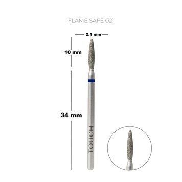 TOUCH diamond Flame nail drill bit rounded tip blue 021